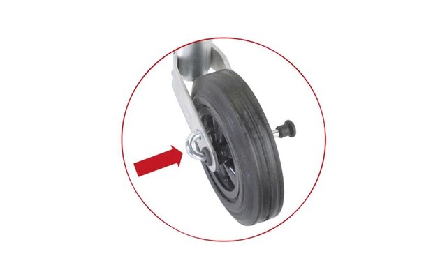 Winterhoff tow bar support wheel with integrated brake function ST 48-RB-200 V