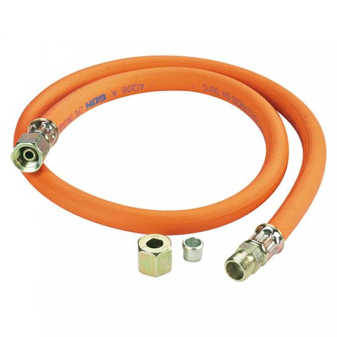 8mm LPG Gas Schlauch Rohr Hochdruck orange Propan Butan Grill Wohnwagen kostenlose Clips 