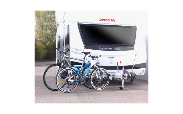 BikeProFix bicycle parking system with caravan adapter