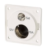 Prise combinée 12 V+ SAT blanc