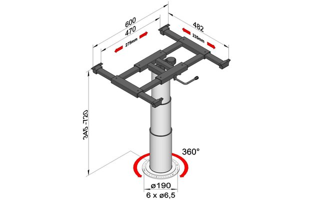 Columna elevadora con desplazamiento x/y y torsión