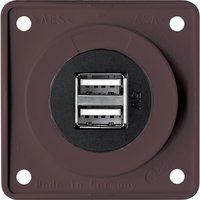 Berker Integro Flow und Pure Doppel USB Steckdose 12 V braun