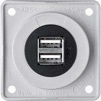 Berker Integro Flow und Pure Doppel USB Steckdose 12 V weiß