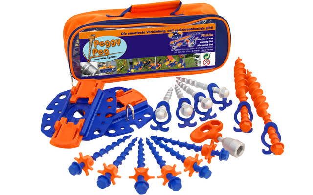 Produktbild Peggy Peg Fix&Go Peg&Stop Markisen Set mit Schraubheringe und Ankerplatten 30-tlg. 1