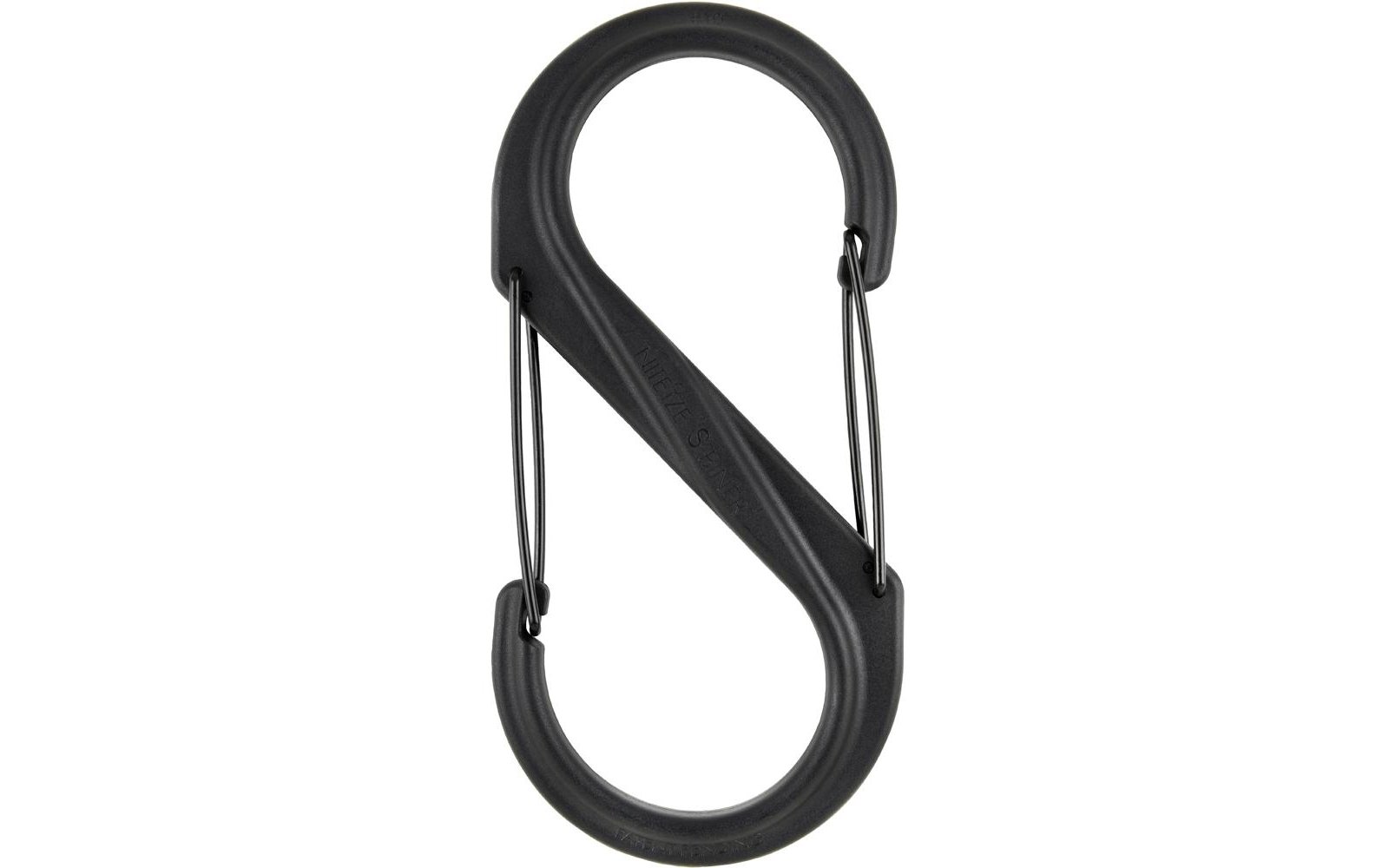 12 Moschettoni A S In Plastica Per Campeggio E Outdoor - 49,5 X 23,5 Mm, Colore Nero