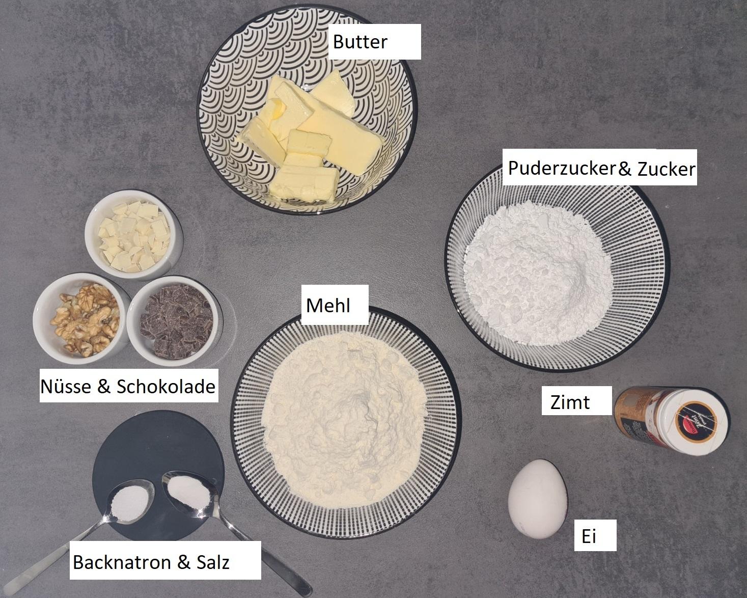 Blick auf die Zutaten