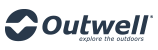 Dunkelblaues Outwell-Logo: links rundes Symbol mit zwei weißen geometrischen Formen, rechts der Schriftzug "Outwell" und darunter ein kleiner Untertitel