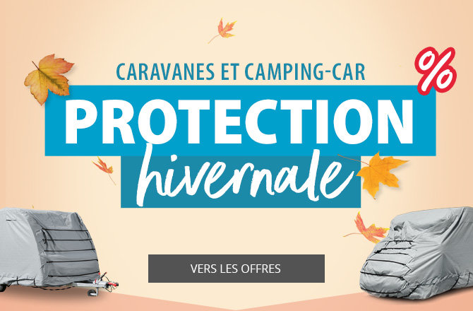 Bannière mobile pour le Festival d'hiver 2024. Produits dans l'offre comme Housses de protection pour caravanes