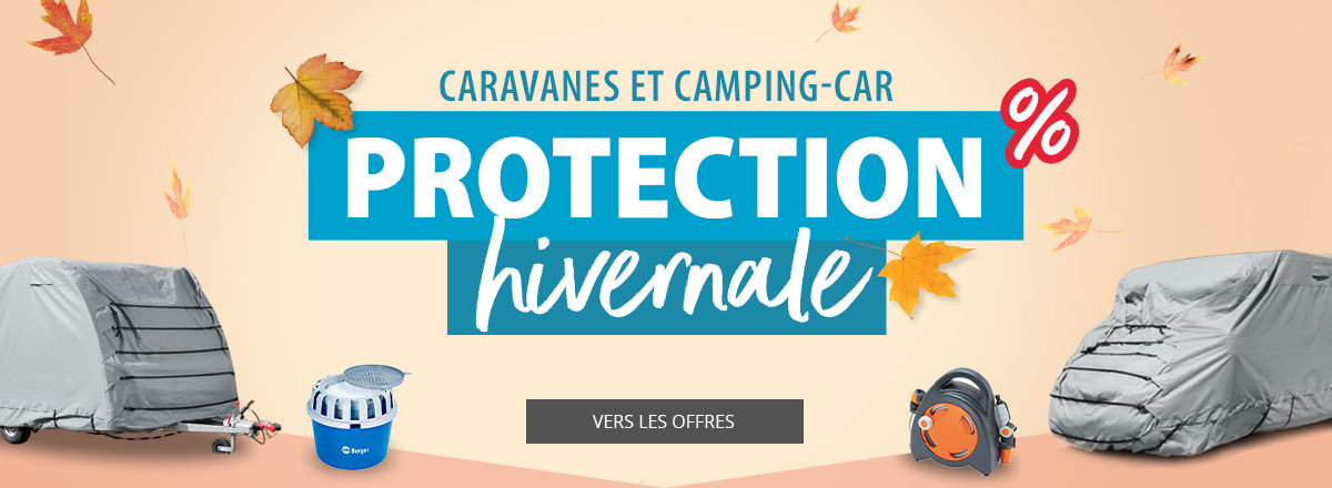 Bannière de bureau pour le Festival d'hiver 2024. Produits dans l'offre comme Housses de protection pour caravanes