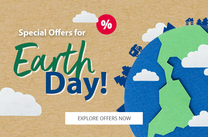 Mobile slider with reference to the Earth Day offers 2025