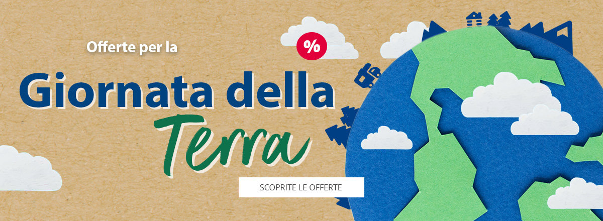 Slider da tavolo con riferimento alle offerte per la Giornata della Terra 2025