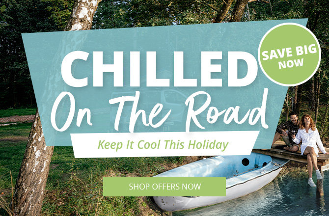 Mobile Slider Banner Cool on the go. Refreshment on your camping vacation. Save big with great offers