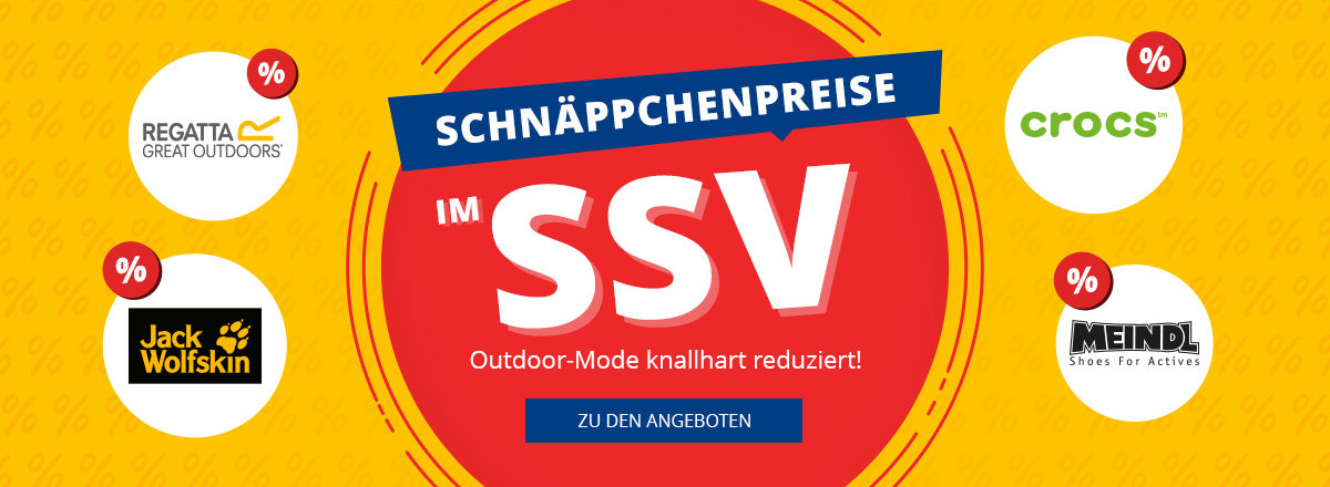 Roter Kreis mit weißem Schriftzug SSV, darunter weitere Textinformationen und Logos