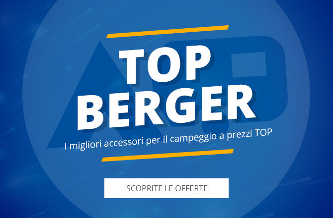 Logo rotondo blu con testo bianco 'BERGERS BESTES' e testo piccolo sotto