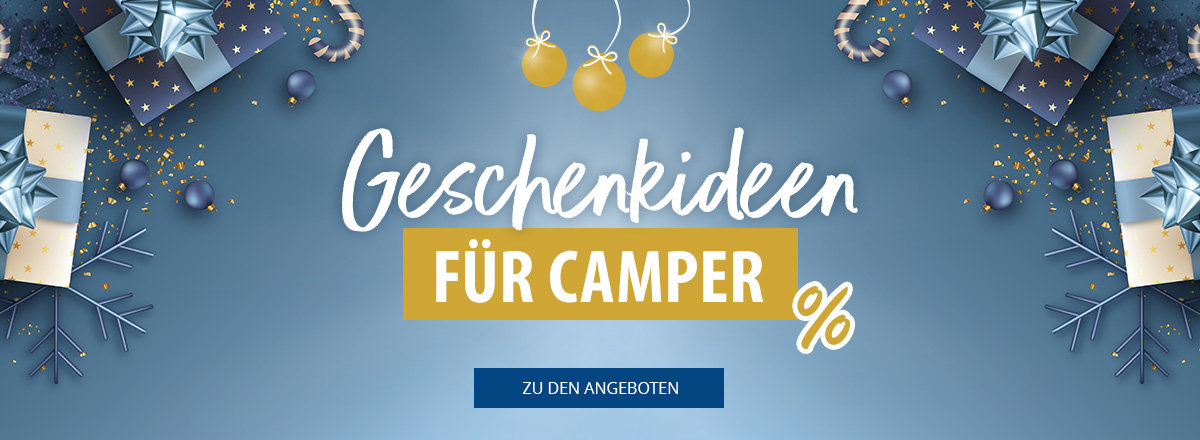 Desktop Slider mit Hinweis auf Geschenkideen für Camper und tolle Angebote