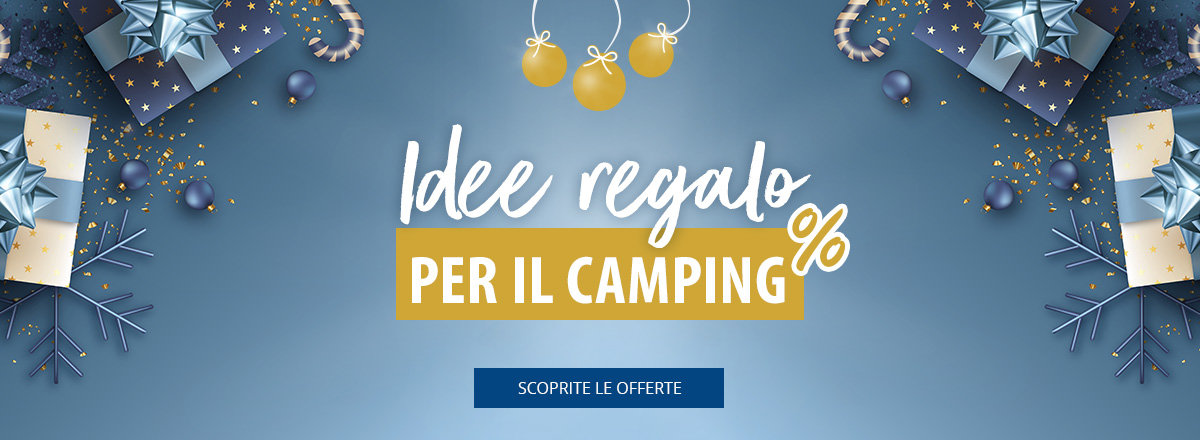 Desktop slider con riferimento alle idee regalo per i camperisti e alle grandi offerte