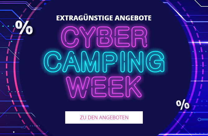 Mobil Slider mit Hinweis auf das Cyber Camping Week Angebote 