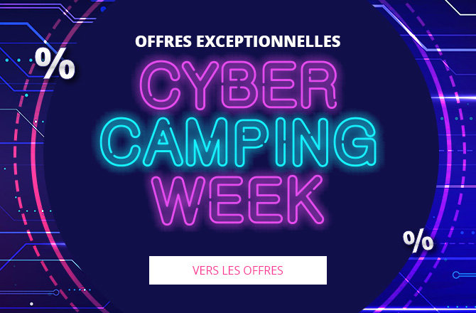 Mobil Slider avec indication des offres Cyber Camping Week
