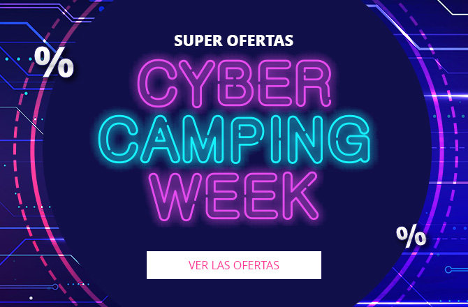 Deslizador móvil con referencia a las ofertas de la Cyber Camping Week