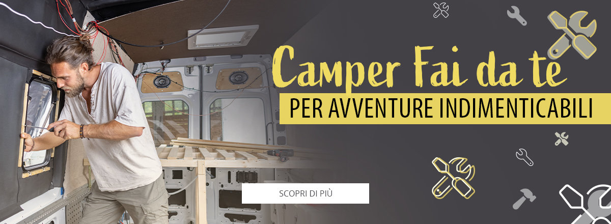 Desktop slider con riferimento alle offerte di conversione camper fai da te per avventure indimenticabili