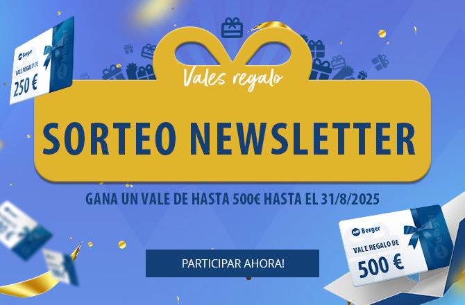 Concurso de deslizadores móviles para el boletín informativo de Berger, gana vales de hasta 500 euros