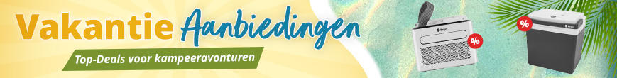 Vakantie uitverkoopbanner met strandmotieven en kortingsactie