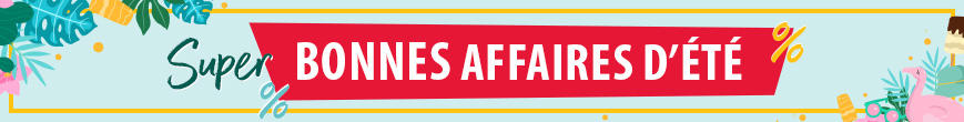 Enveloppe blanche avec autocollant rouge et texte sur les offres d'été sur fond jaune