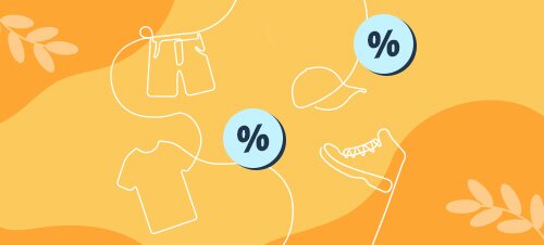 Weißes Rechteck mit schwarzem Text „-20%“ auf gelbem Hintergrund mit eingerissenen Papierkanten