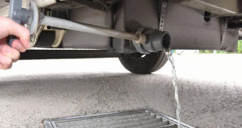 Cleaning the grey water tank effectively