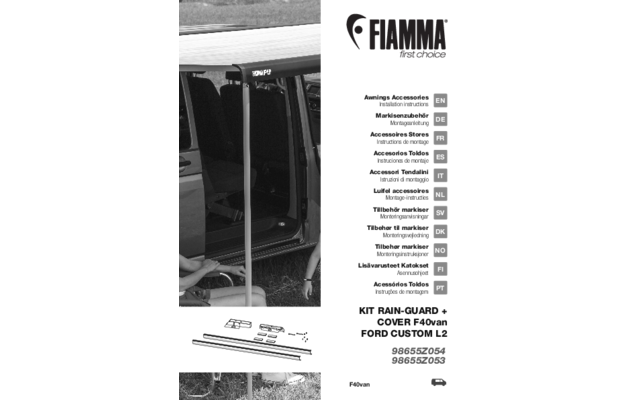 Fiamma Rain Guard und Cover hermetische Abdichtung F40van Ford Custom L2 R