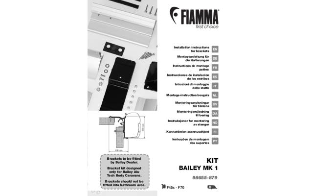 Fiamma Kit Bailey MK Markisenadapter für Fiamma F45 MK 1