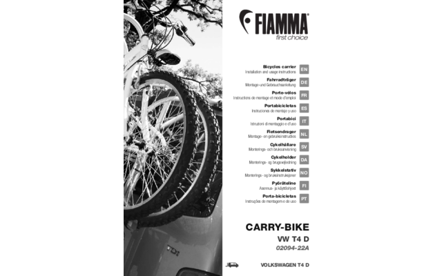 Fiamma Carry Bike VW T4 D Fahrradträger für VW T4 mit Doppeltür