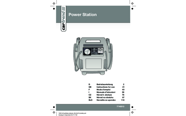 Cartrend Autostarthilfe Powerstation avec compresseur portable 12 V