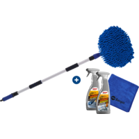 Berger wasborstelset 4-delig incl. microvezeldoek, Sonax interieurreiniger & Sonax acryl- en glasreiniger