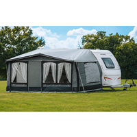 Berger Sirmione Pro Caravan Awning, Size 11, 851&ndash;880 cm, Includes 25 mm Steel Poles &ndash; SET