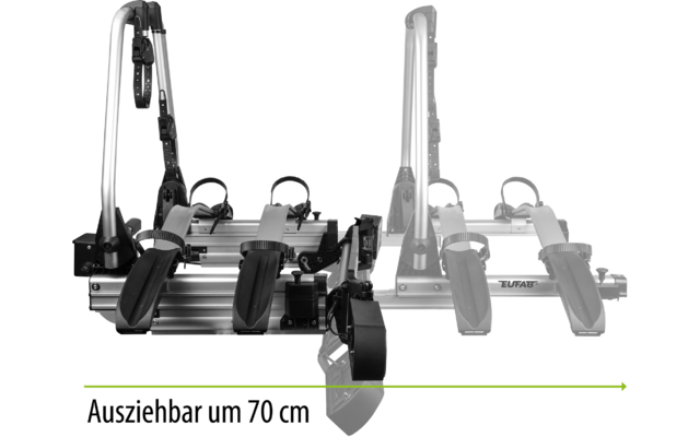 Produktbild Eufab SD260 Kupplungs-Fahrradtr&auml;ger inklusive Erweiterungsschiene E-Bike geeignet f&uuml;r 3 Fahrr&auml;der 60 kg 1