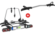000735 - Eufab SD260 Kupplungs-Fahrradträger inklusive Erweiterungsschiene E-Bike geeignet für 3 Fahrräder 60 kg