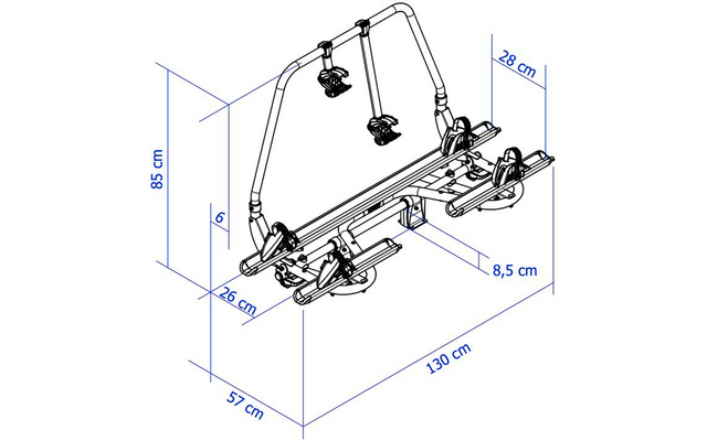 Produktbild Thule Caravan Superb Deichsel Fahrradtr&auml;ger inklusive Erweiterungsschiene E-Bike geeignet f&uuml;r 3 Fahrr&auml;der 60 kg 1