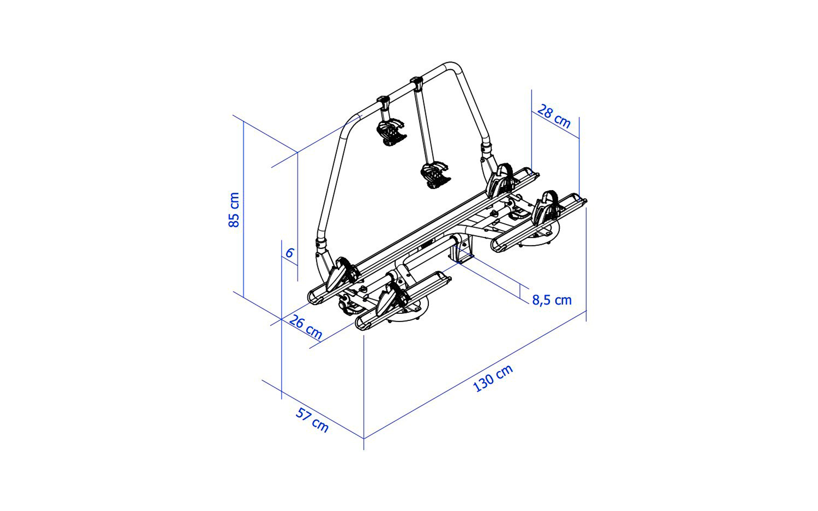 Produktbild Thule Caravan Superb Deichsel Fahrradtr&auml;ger inklusive Erweiterungsschiene E-Bike geeignet f&uuml;r 3 Fahrr&auml;der 60 kg 1
