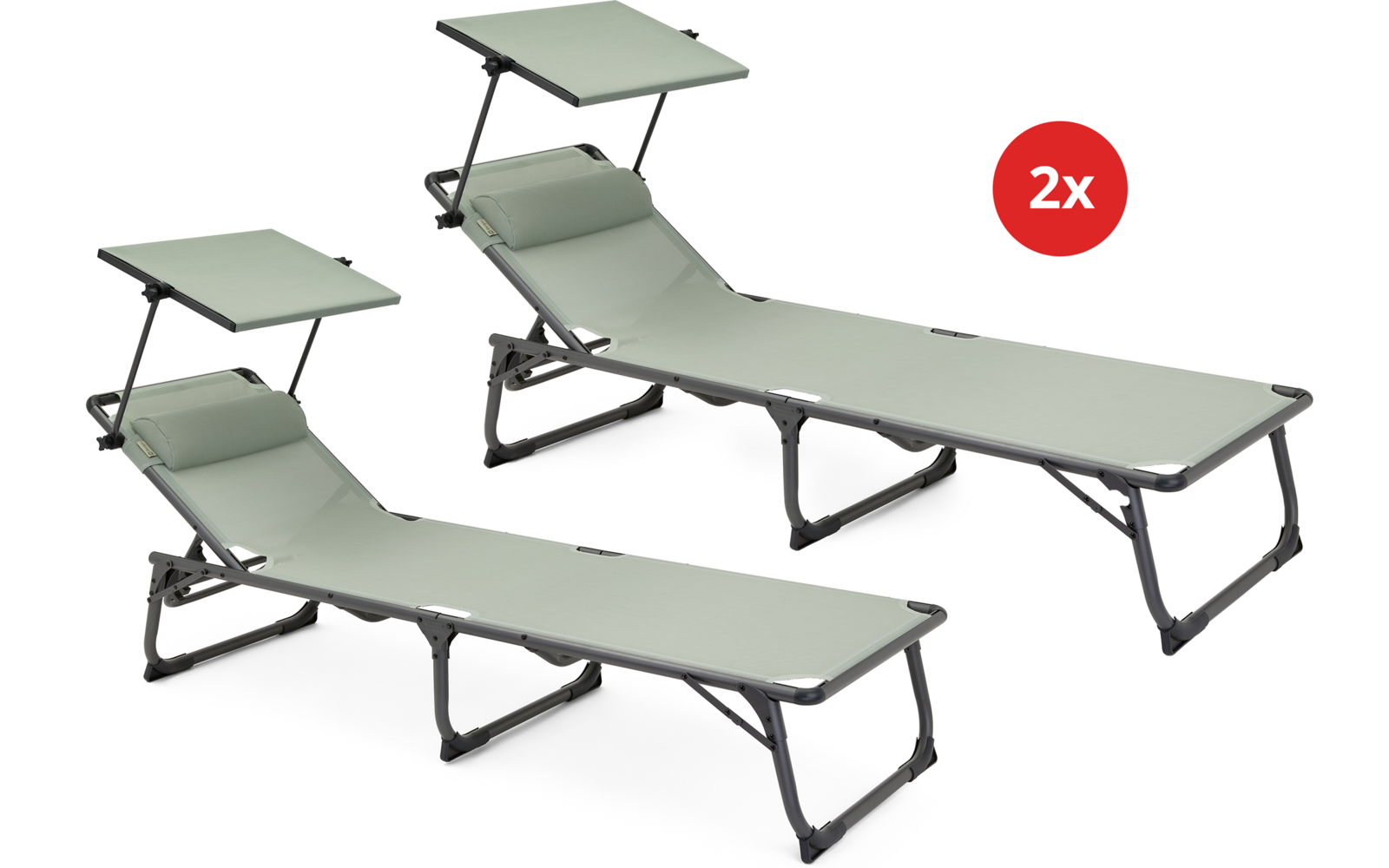 Produktbild Berger Iseo Sonnenliege Gr&uuml;n 2er-Set 1