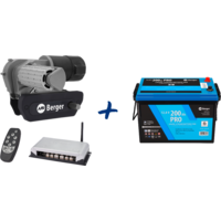 Berger Titanium Rangierhilfe halbautomatisch Anthrazit + LiFePO4 Lithium Batterie Pro 200 Ah 12 V mit Bluetooth & Heizung im Set