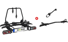 001075 - Eufab SD260 Flügeltür Kupplungs-Fahrradträger inkl. Erweiterungsschiene für 3 Fahrräder E-Bike geeignet schwarz