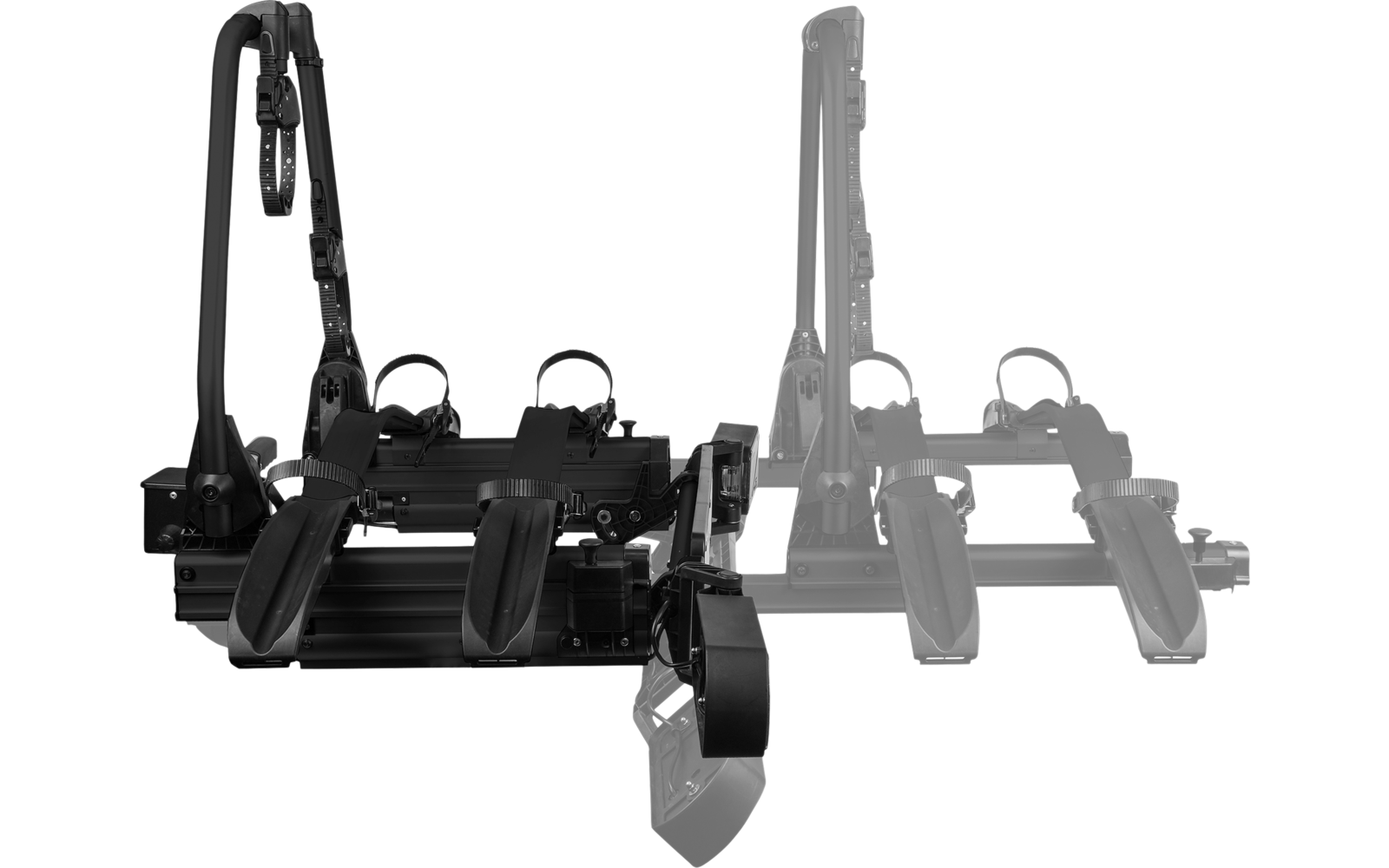 Produktbild Eufab SD260 Fl&uuml;gelt&uuml;r Kupplungs-Fahrradtr&auml;ger inkl. Erweiterungsschiene f&uuml;r 3 Fahrr&auml;der E-Bike geeignet schwarz 1