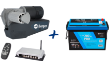 001105 - Berger Platinum Rangierhilfe vollautomatisch Anthrazit + LiFePO4 Lithium Batterie Pro 200 Ah 12 V mit Bluetooth & Heizung im Set