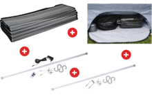 001115 - Dometic-voortentaccessoireset Rally 200 met tapijt, opbergvak en SabreLink 150 LED-verlichting