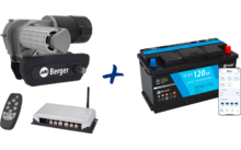 001175 - Berger Titanium 2.0 Rangierhilfe halbautomatisch Anthrazit + LiFePO4 Lithium Batterie 120 Ah 12 V mit Bluetooth im Set
