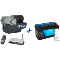Berger Platinum Fully Automatic Maneuvering Aid, Anthracite + LiFePO4 Lithium Battery 120 Ah 12 V with Bluetooth, Set