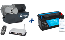 001185 - Berger Platinum Rangierhilfe vollautomatisch Anthrazit + LiFePO4 Lithium Batterie 120 Ah 12 V mit Bluetooth im Set