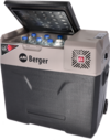 Berger B50-T Kompressor K&uuml;hlbox mit Rollen 12V 24V 230V  49 Liter + Berger K&uuml;hlboxst&auml;nder im Set