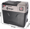 Berger B50-T Kompressor K&uuml;hlbox mit Rollen 12V 24V 230V  49 Liter + Berger K&uuml;hlboxst&auml;nder im Set